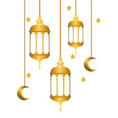 Islamic Lantern Decoration Pictures for Eid, golden, gold, muslim