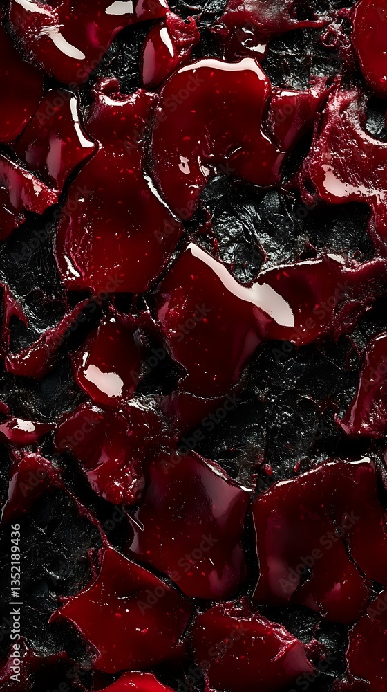 Poster abstract dark red and black marble texture with glossy fragments creating dramatic contrast and dept