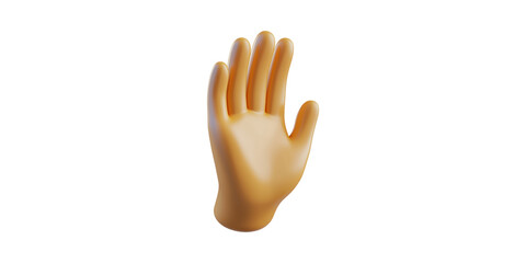 Fototapeta premium 3D Hand Emoji. Symbol Of Communication And Interaction In Digital Media Isolated On Transparent Background
