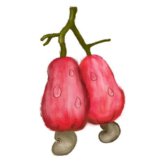 A Digital Painting of Cashews. Cashews are rich in fiber, protein, and healthy fats. 