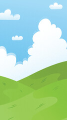Sky and Land with Clouds Illustrations with Grainy Texture