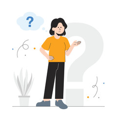 Girl with Questioning Pose Illustrations