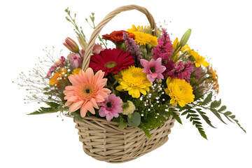 Fototapeta premium A flowers of basket on transparent background