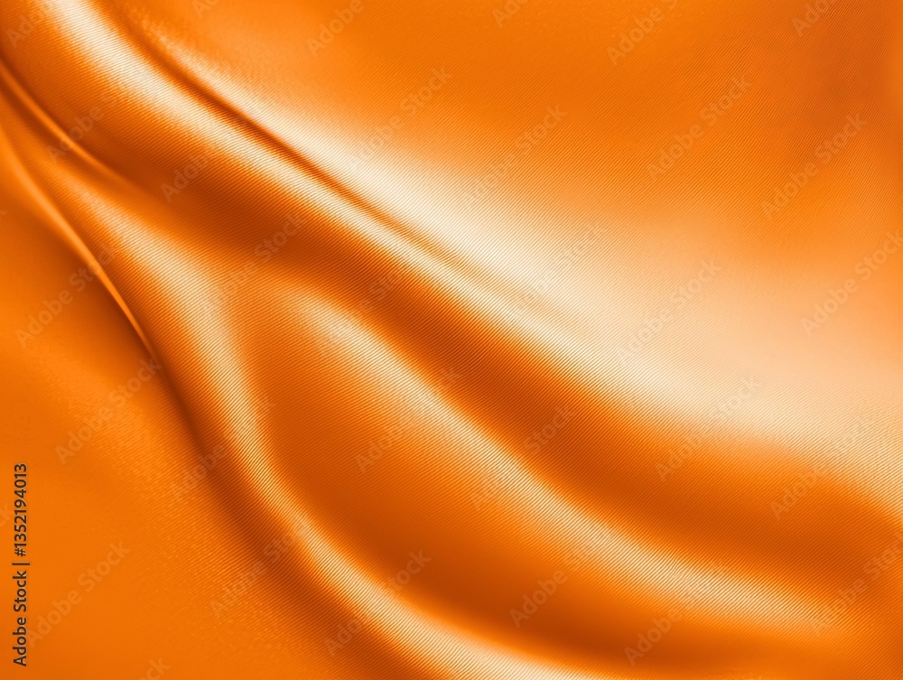 Poster a close-up of shimmering orange fabric, showcasing its smooth texture and vibrant color, creating an