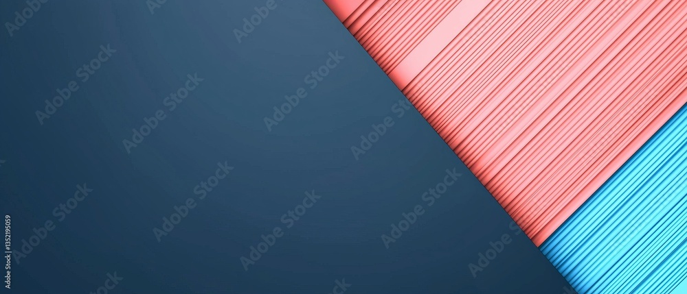 Poster a vibrant abstract design featuring diagonal lines in blue, red, and dark shades, creating a modern 