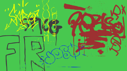 Graffiti Street Art Abstract on Vibrant Background © JaiStudio