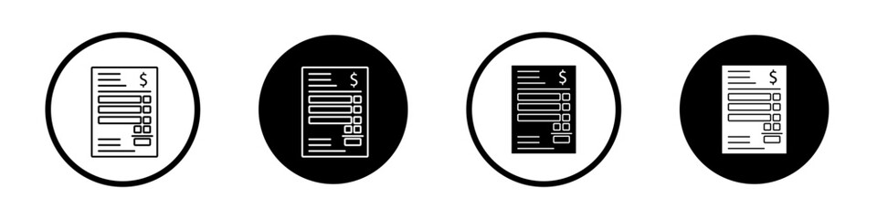 Invoice icon editable vector set