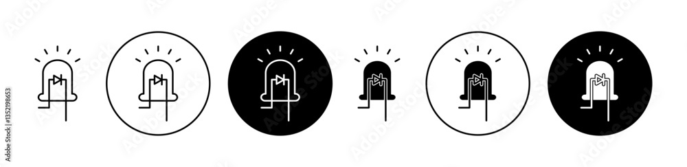 Poster light emitting diode icon editable vector set