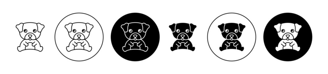 Little puppy icon editable vector set