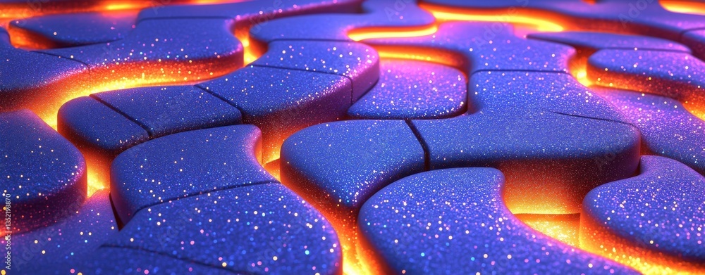 Poster an artistic portrayal of rippling waves, highlighted by sparkling particles, fostering a feeling of 