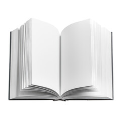 white book open top view full length isolate on transparency background