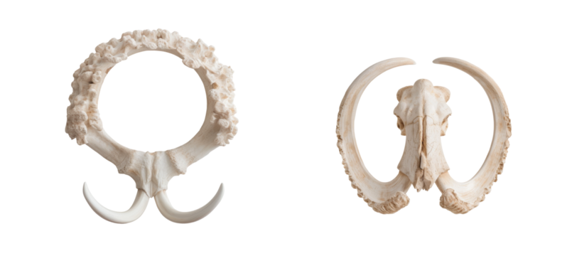 Detailed examination of walrus skull and unique tusk structure with natural curves