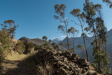 panoramic view of Akamani Mountain from nino corin village in charazani region in bolivia kallawaya culture in the andean mountain range a place of cultural and religious events
