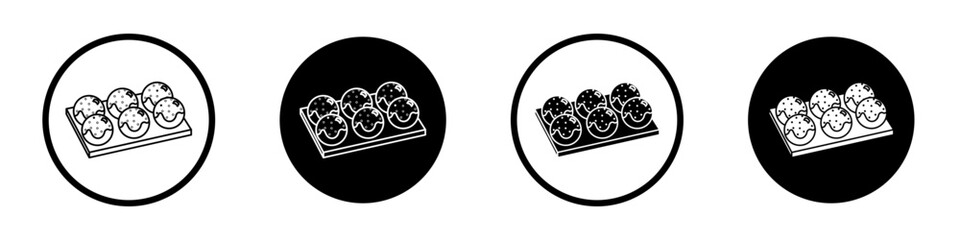 Takoyaki icon editable vector set