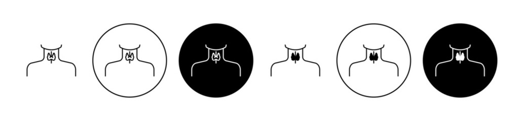 Thyroid gland icon editable vector set