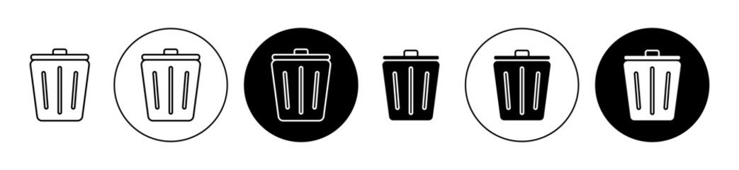 Waste Bin icon editable vector set