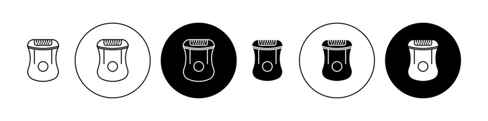 Woman electric epilator icon editable vector set