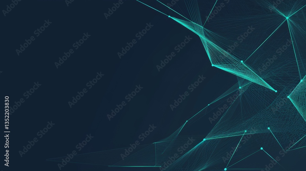Poster abstract digital network background with glowing lines and nodes representing connectivity