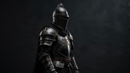 Fototapeta premium Shadow Knight of the Ember Realm – Dark Fantasy Warrior Art