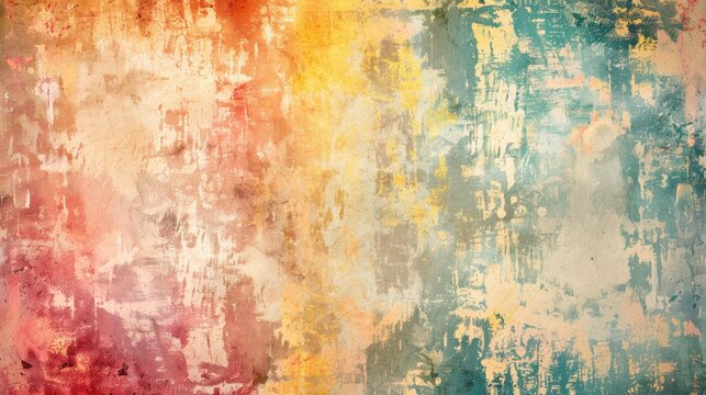 Abstract picture of painting colored by colorful shade of oil color stained on the canvas express minimal style from paint. Modern wallpaper brushing vibrant watercolor with seamlessly pattern. AIG51.