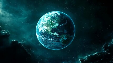 Obraz premium Stunning Earth with Galactic Background for Environmental Focus