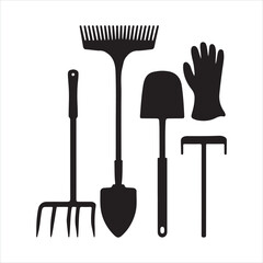 Gardening Tools Set silhouette
