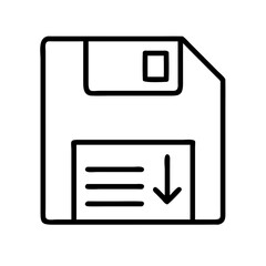 Save Icon – Black and White Floppy Disk Symbol