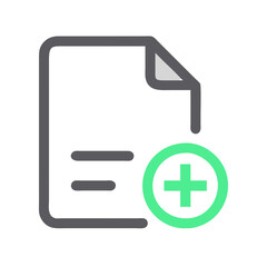 Add Document Icon with Plus Sign - File Creation and Upload Symbol