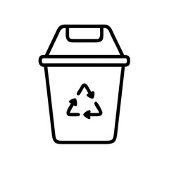 Trash Bin Icon – Simple Black and White Trash Can Symbol