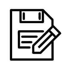 Save Edit Icon – Black and White Digital UI Symbol