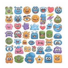 set of funny cartoon animals