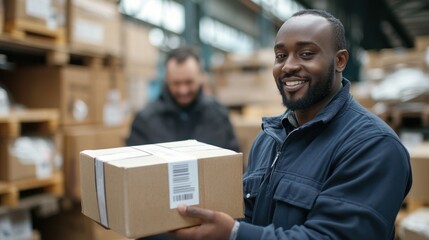 A customer receiving an international package with a customs duty label