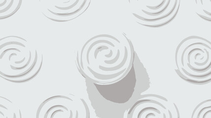 Top-down close-up shot of a repeating pattern of embossed white spirals on a white background. The spirals are circular and have a three-dimensional appearance, creating a textured effect. One