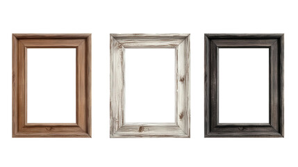 Three Wooden Picture Frames in Different Tones