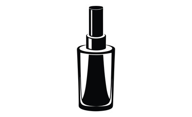Nail polish bottle silhouette vector illustration