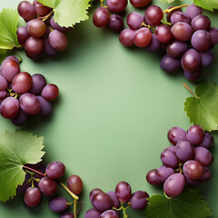 grape arranged around with a space in the middle for inserting text to post on social media.