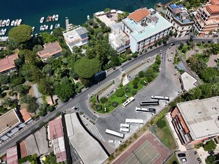 Sorrento coach station, Sorrento. Metropolitan City of Naples, Italy