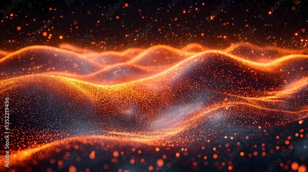 Poster electrifying currents flowing through glowing circuits
