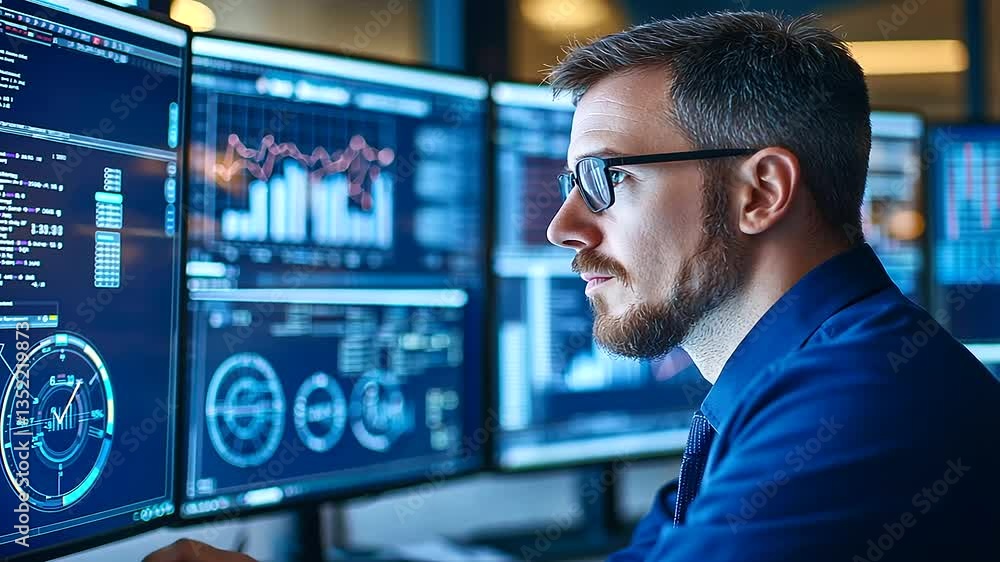 Poster a dynamic operations center streamlining unified customer communication strategies.