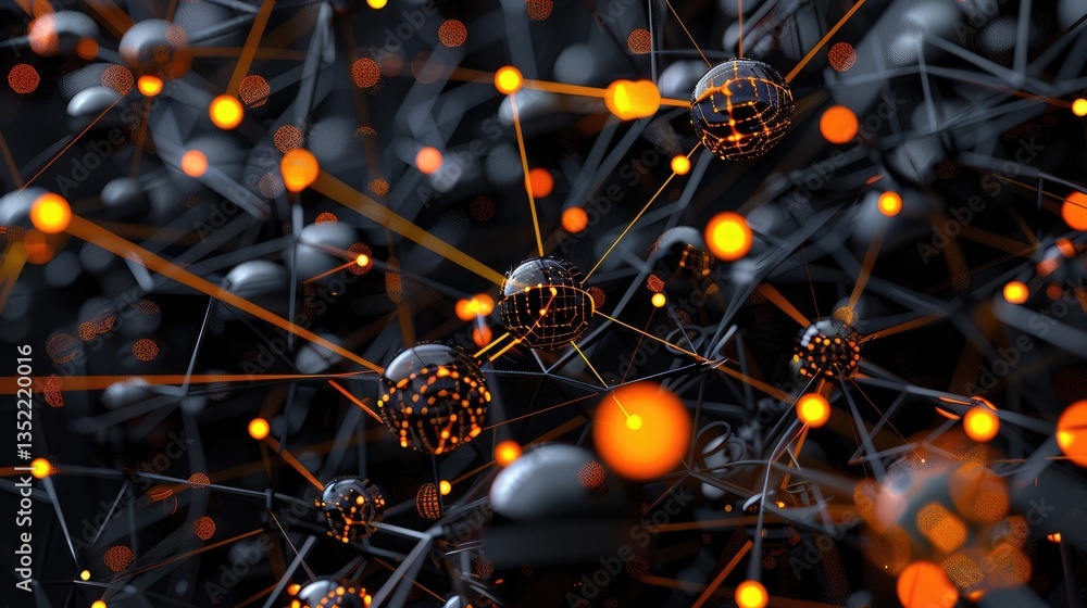 Poster a dynamic visualization illustrating a wireless mesh network concept. this image captures the essenc