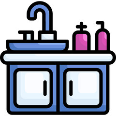 Sink line filled icon