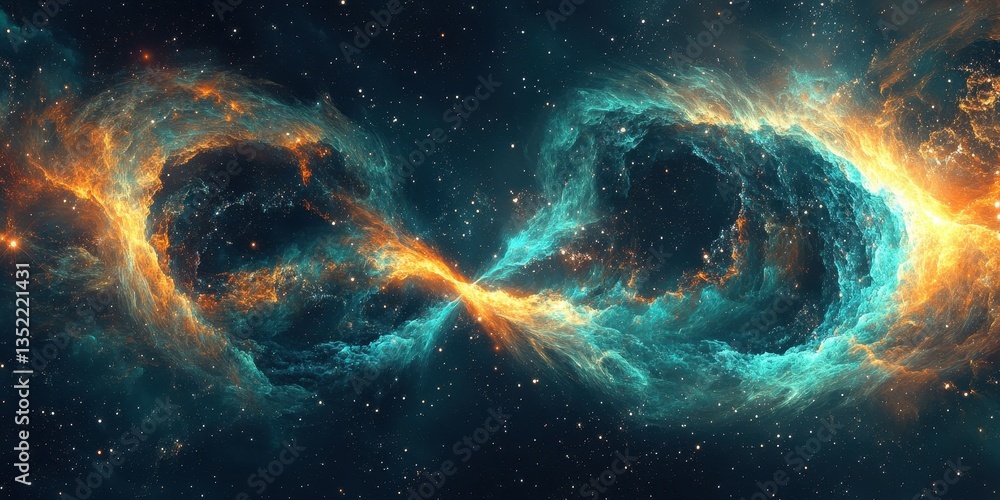 Aufkleber an artistic rendering of swirling nebulae in vast outer space