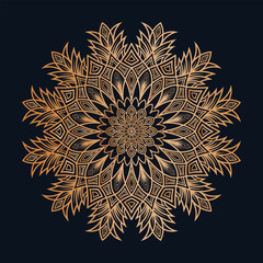 Luxurious Gold Mandala Designs on Dark Background with Intricate, Symmetrical, and Decorative Patterns for Art and Relaxation.
