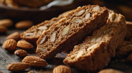 Fototapeta premium biscotti with almonds 