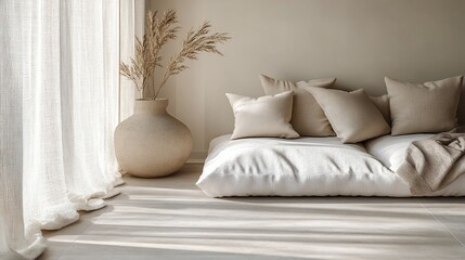 Serene Minimalist Bedroom Interior Design with Neutral Tones