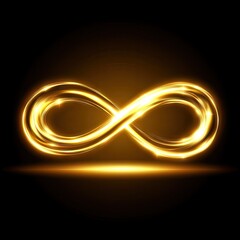 Glowing Infinity Symbol on Dark Background