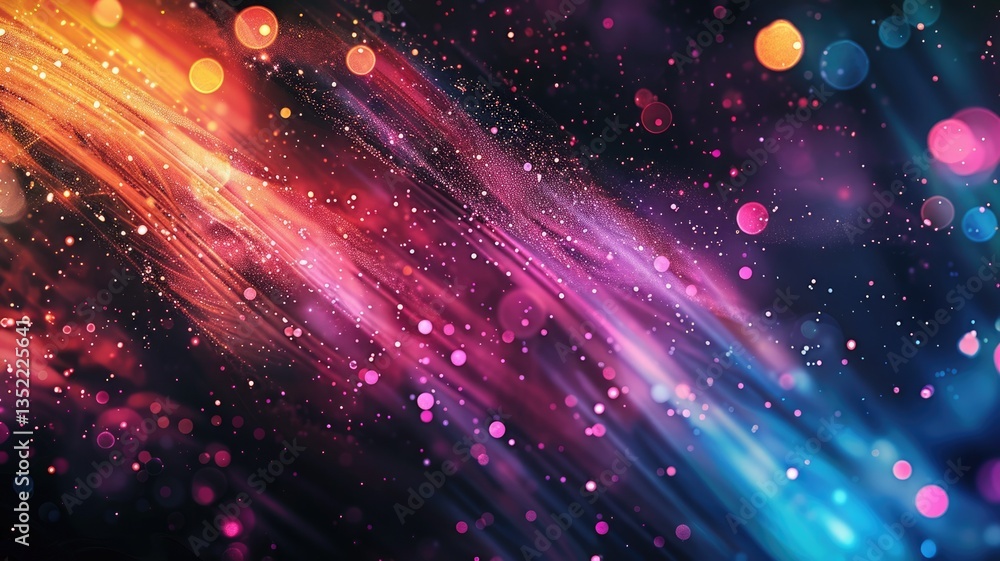 Poster abstract of digital shape or line and technological cyber style particle design connect in surreal e