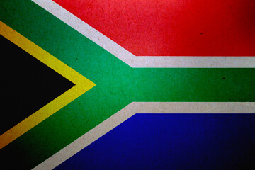 Flag of South Africa on a paper