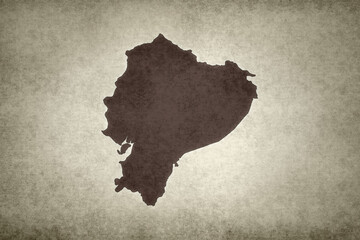 Map of Ecuador on a paper
