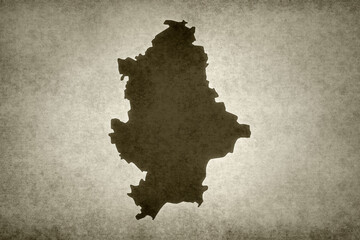 Map of Donetsk printed on an old paper